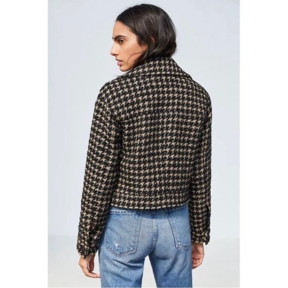 Anthropologie Houndstooth Cropped Sparkle Jacket - Picture 3 of 9